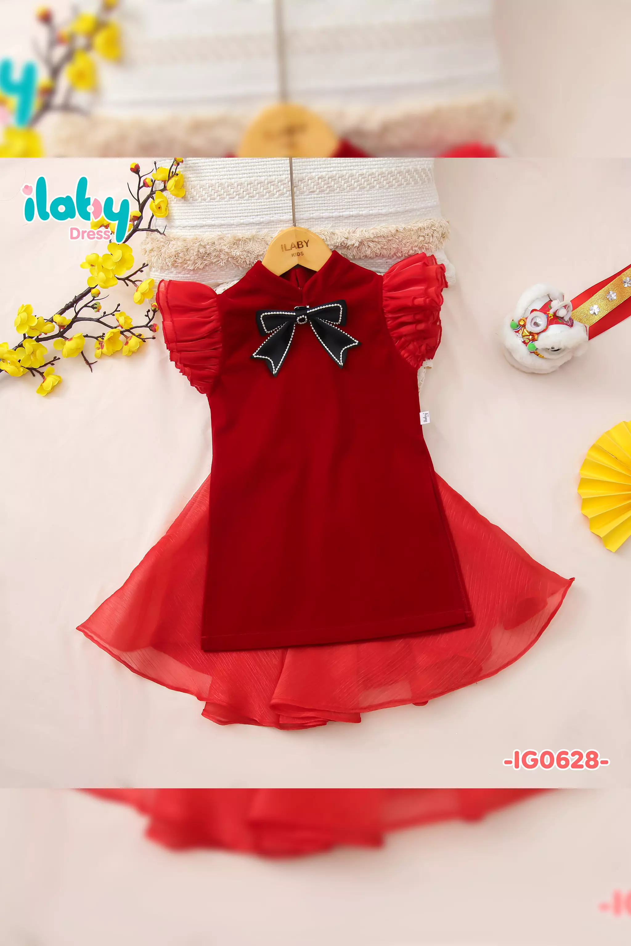 Set áo dài nhung tay cánh tiên_thumbnail_0