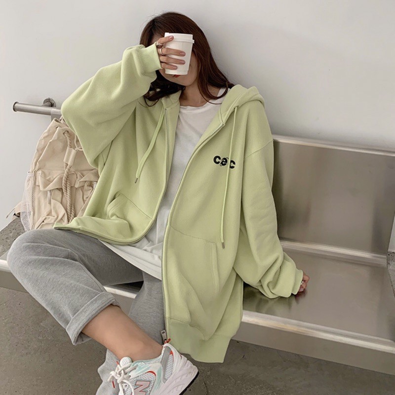 Áo Khoác In Chữ Cec Bên Ngực Form Rộng