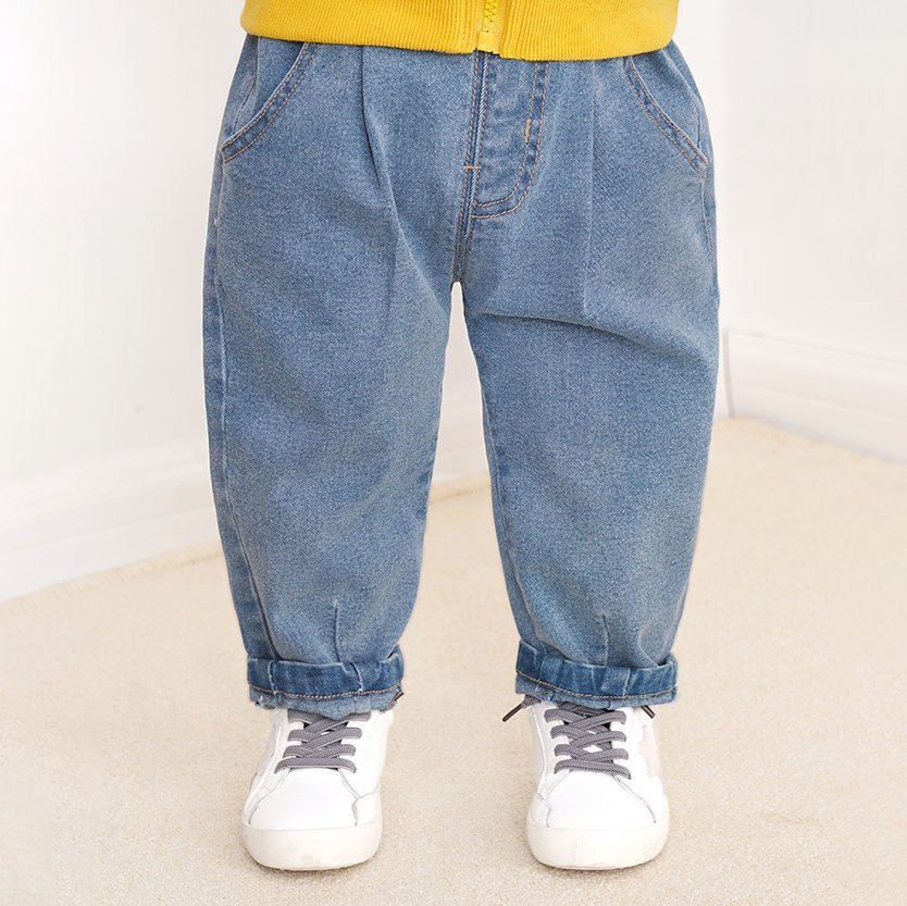 Quần dài bé trai 1 2 3 4 5 6 7 8 9 tuổi chất jean Magickids dáng baggy form rộng Quần áo trẻ em đi học đi chơi QD22019