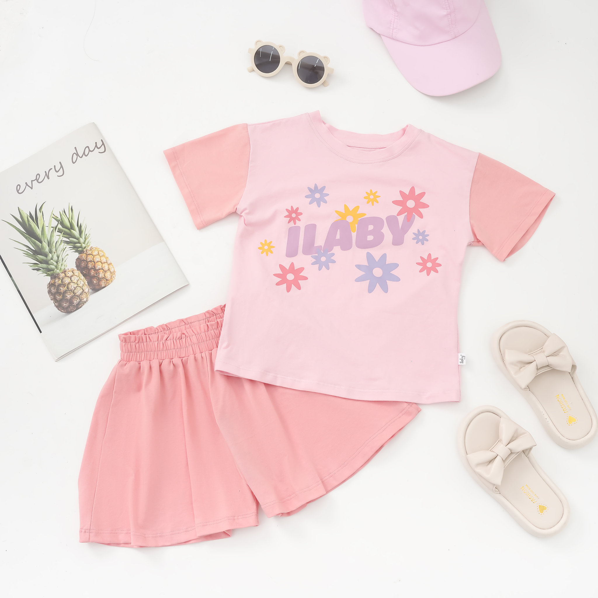 Set bé gái phối màu quần xòe_thumbnail_4