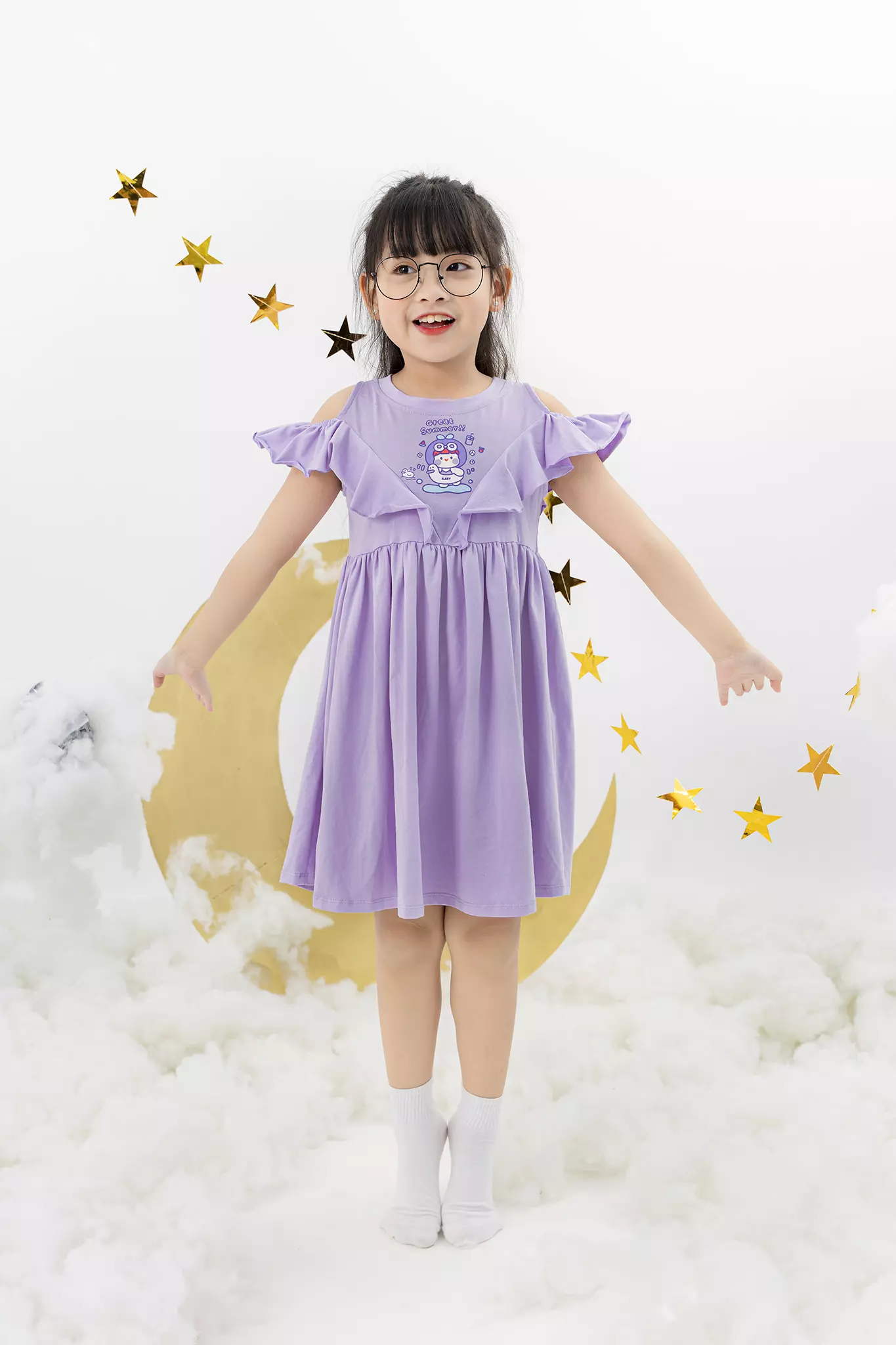 Váy thun bèo chun vai