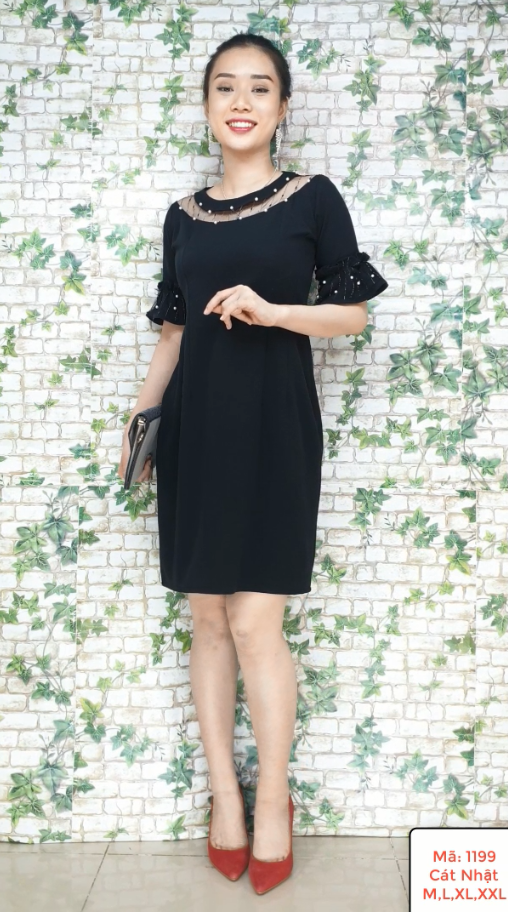 [1199] Đầm Ngọc Trai dạ tiệc Hàn Quốc cá tính duyên dáng 