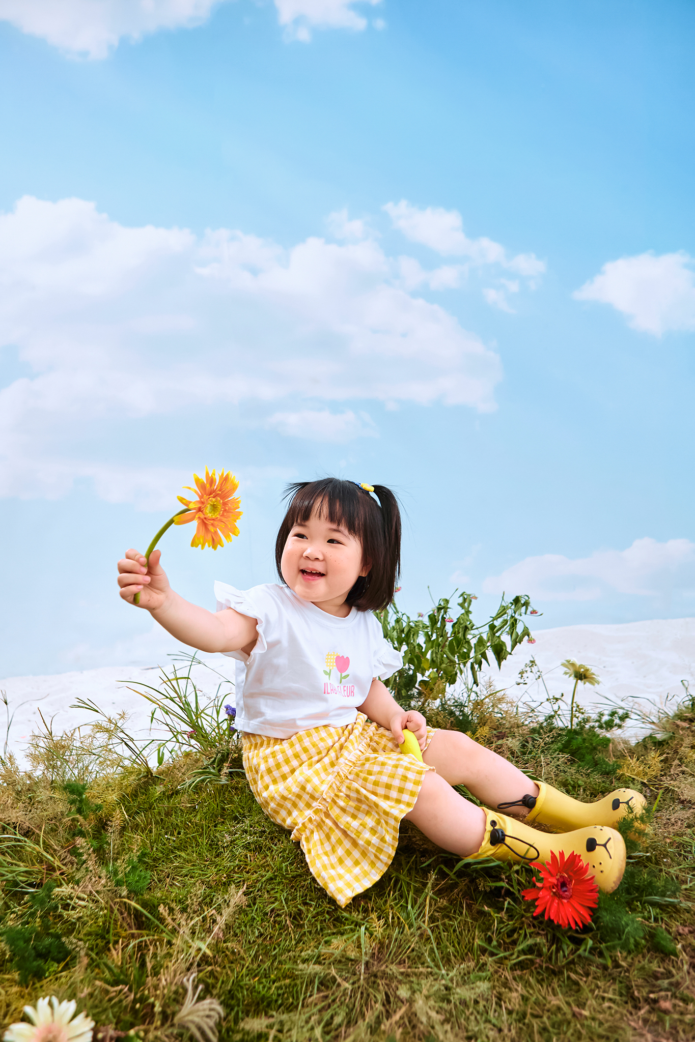 Set áo cotton chân váy kẻ_thumbnail_1