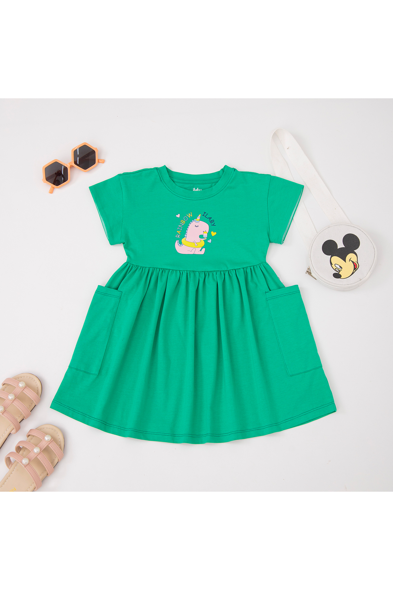 Váy tay rơi gập in hình khủng long_thumbnail_2