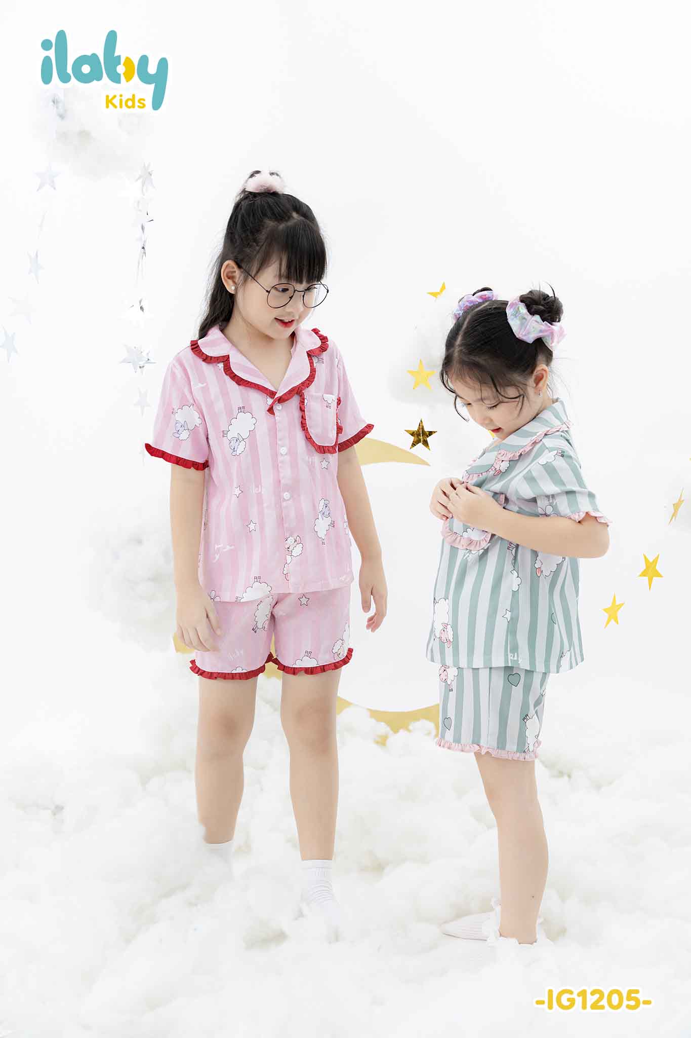 [ Outfit mềm mại ] Bộ pyjama cộc tay phối bèo_thumbnail_0