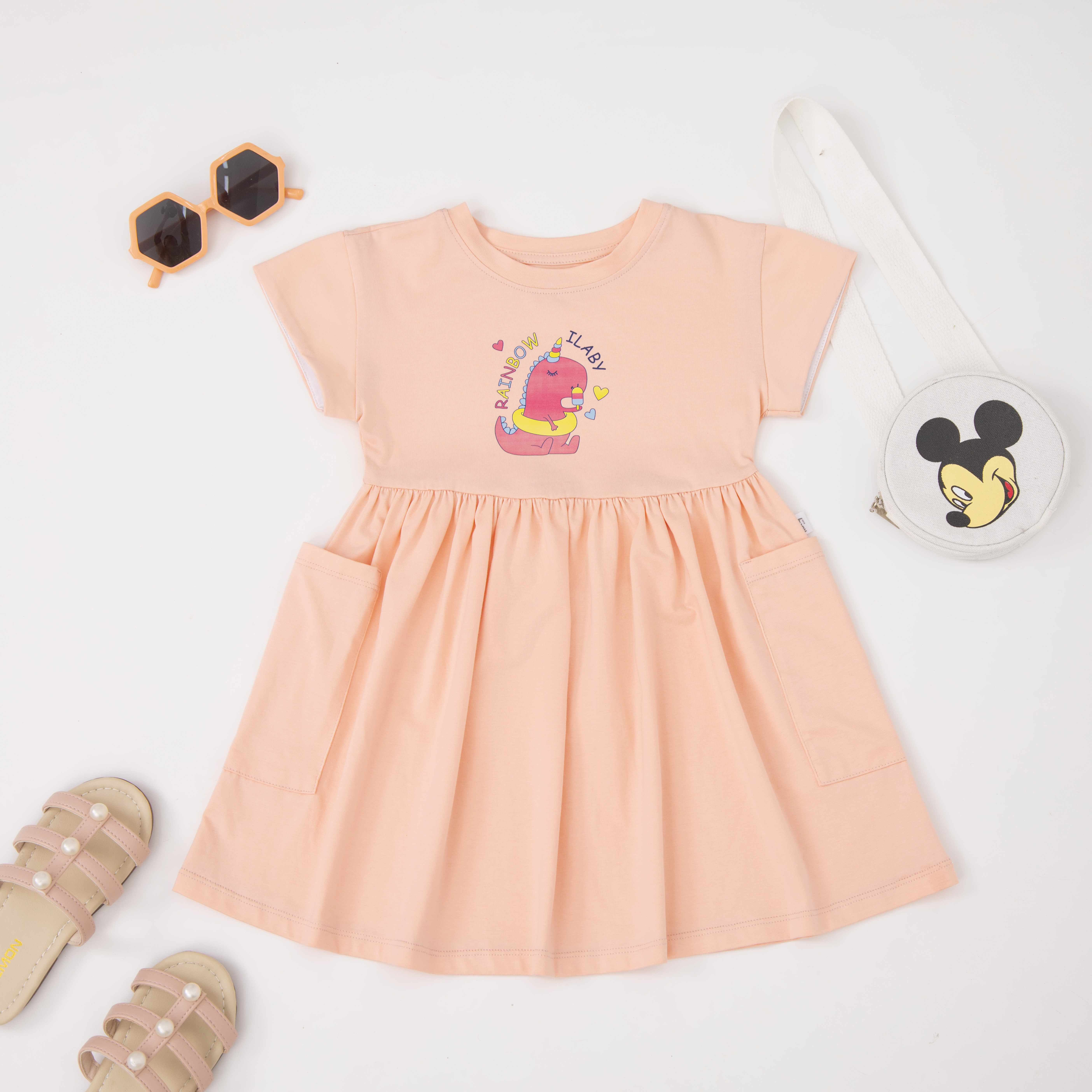 Váy tay rơi gập in hình khủng long_thumbnail_6