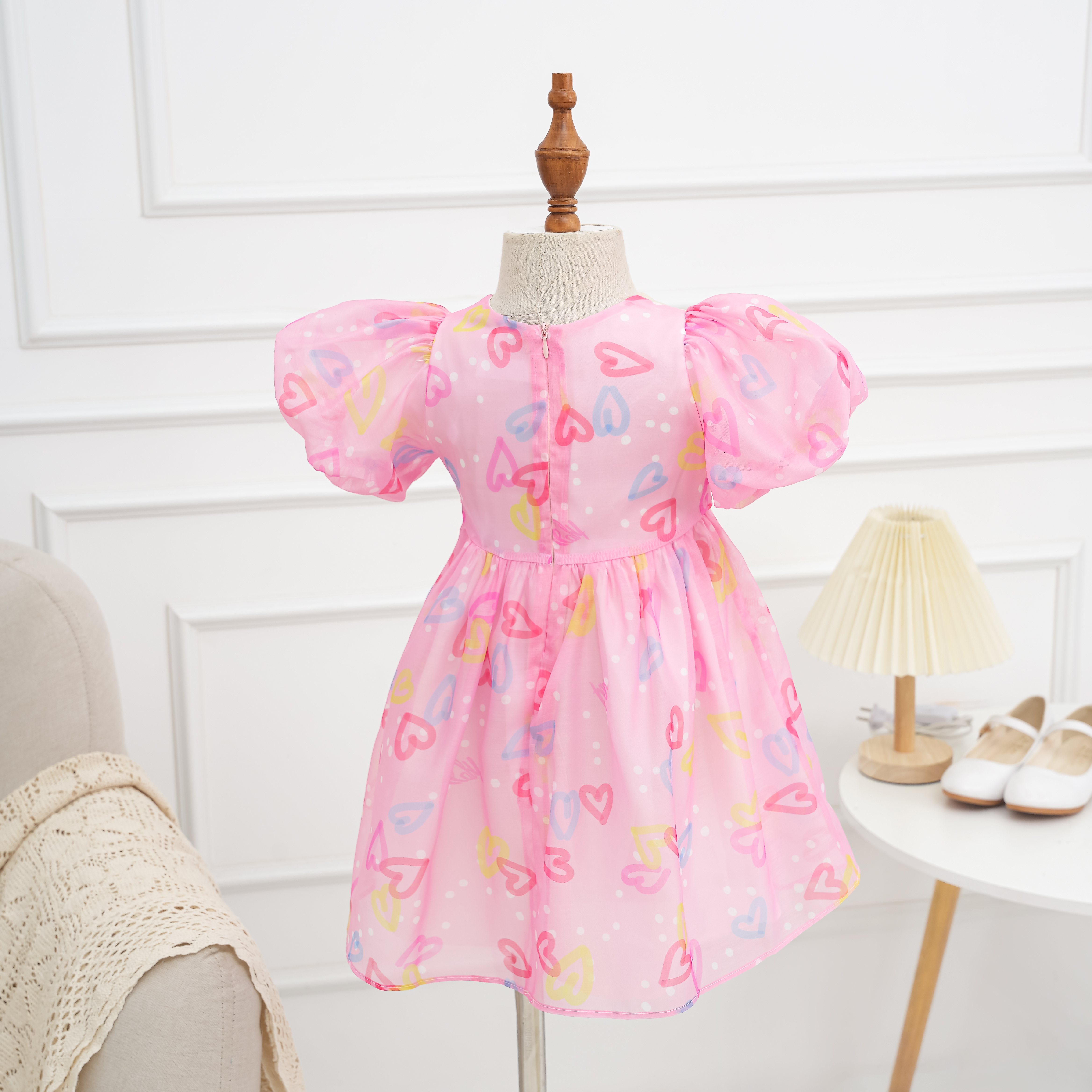 Váy voan họa tiết ngực nhún phối nơ vai_thumbnail_6