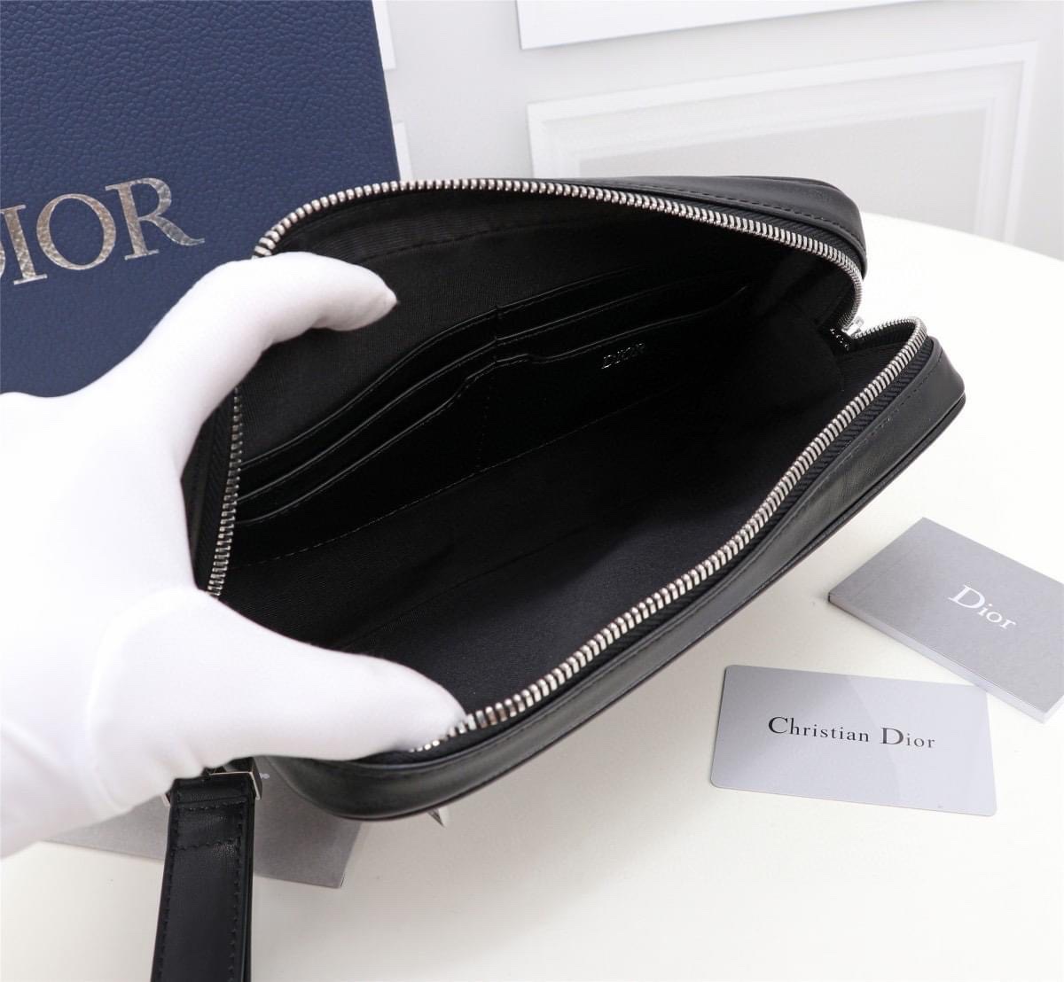 Clutch nam Dior TOILETRY BAG Black CD Diamond Canvas_thumbnail_4