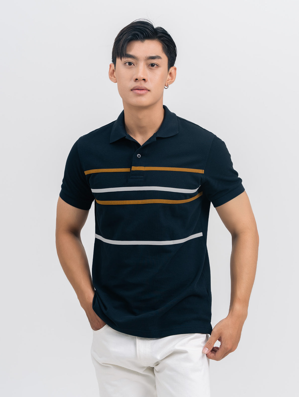Áo Polo Nam Naga vải Uni phom Regular Fit