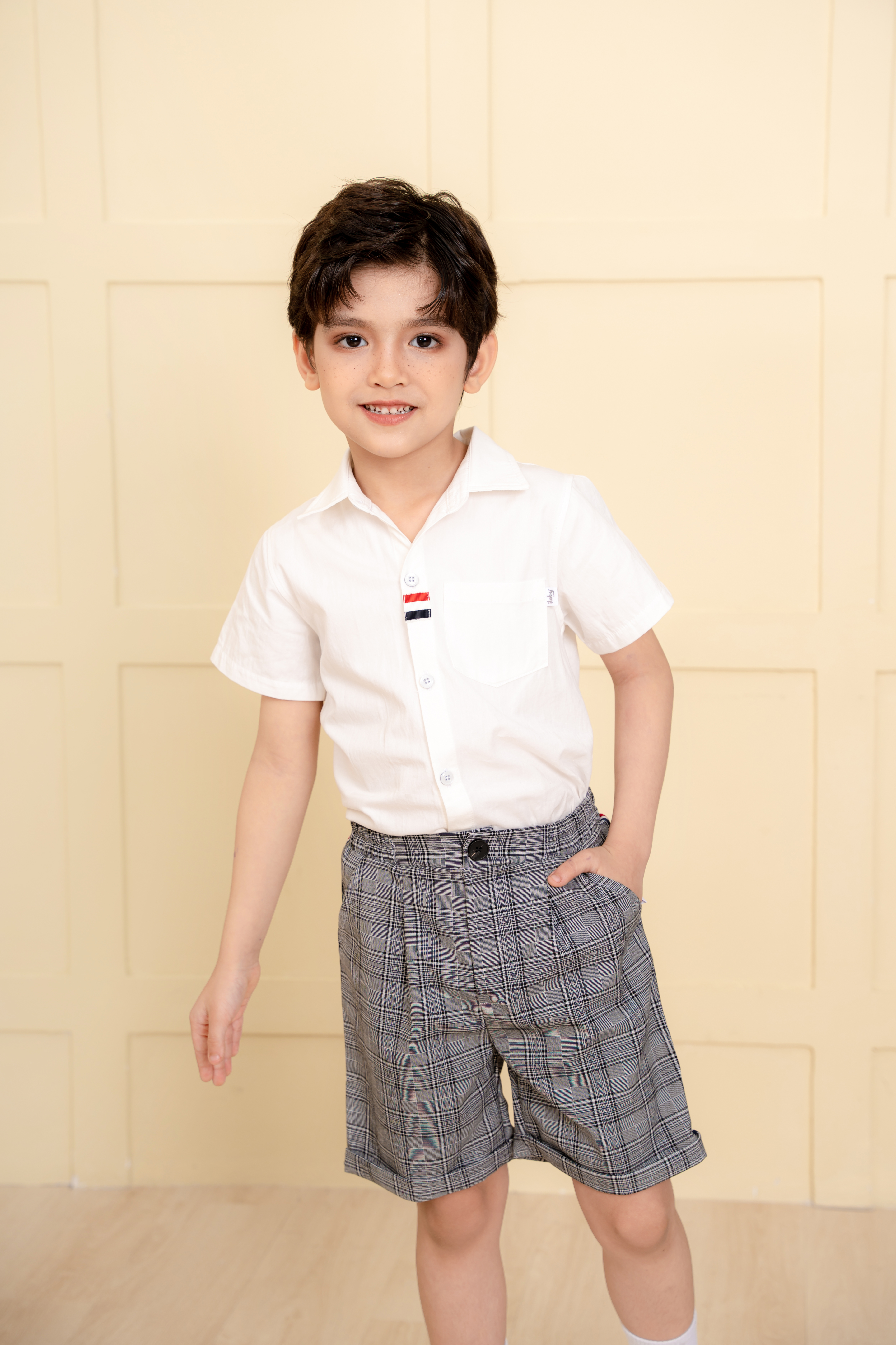 Áo sơ mi cộc tay phối nẹp áo_thumbnail_2