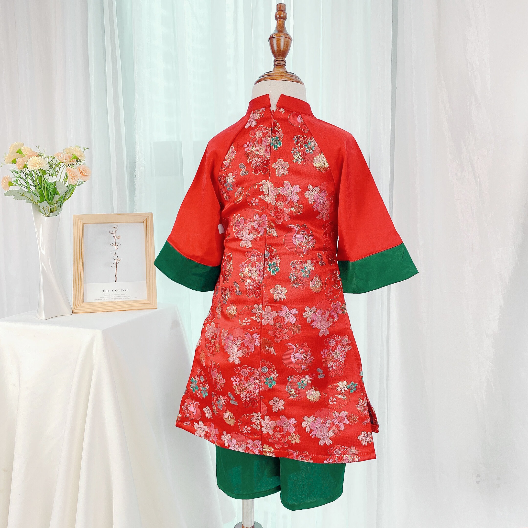 Áo dài phối xanh kèm quần_thumbnail_1