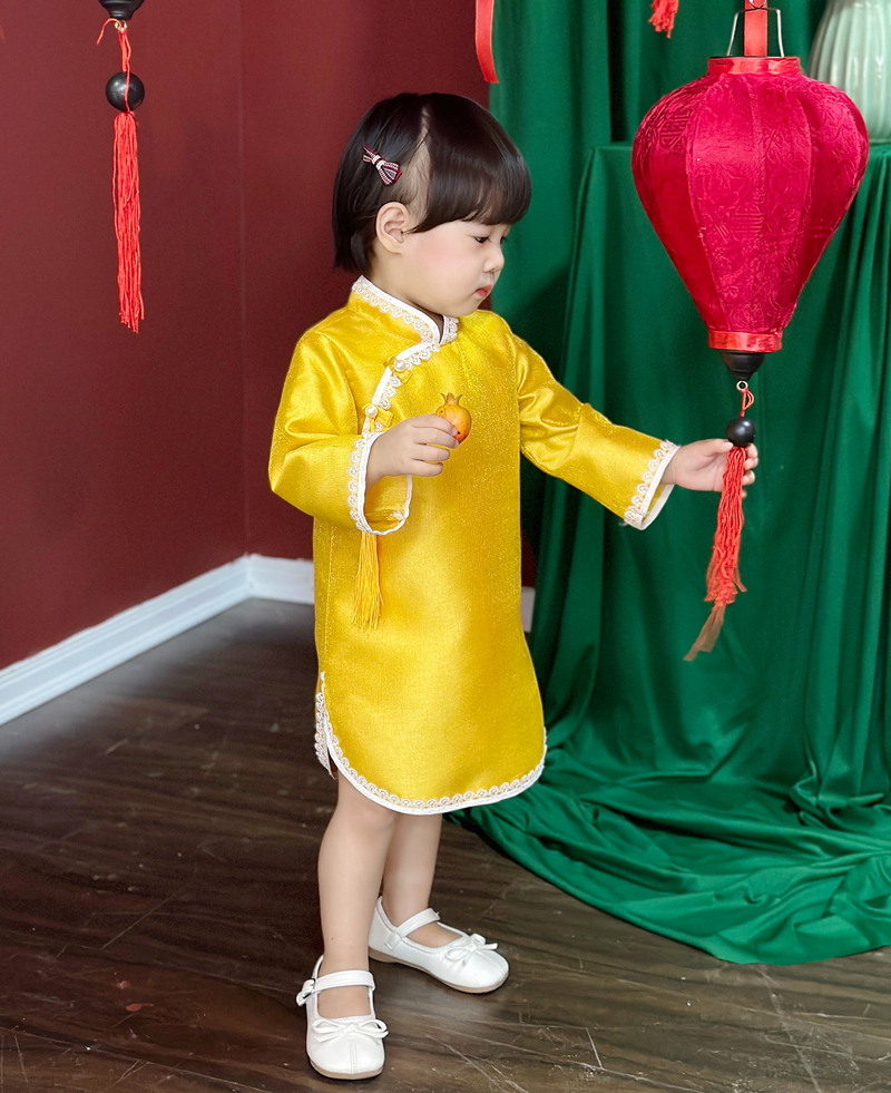 Sườn xám váy cho bé gái 1 2 3 4 5 6 tuổi Magickids phối ren Áo dài cách tân bé gái mặc Tết, đi chơi AD22014_thumbnail_2