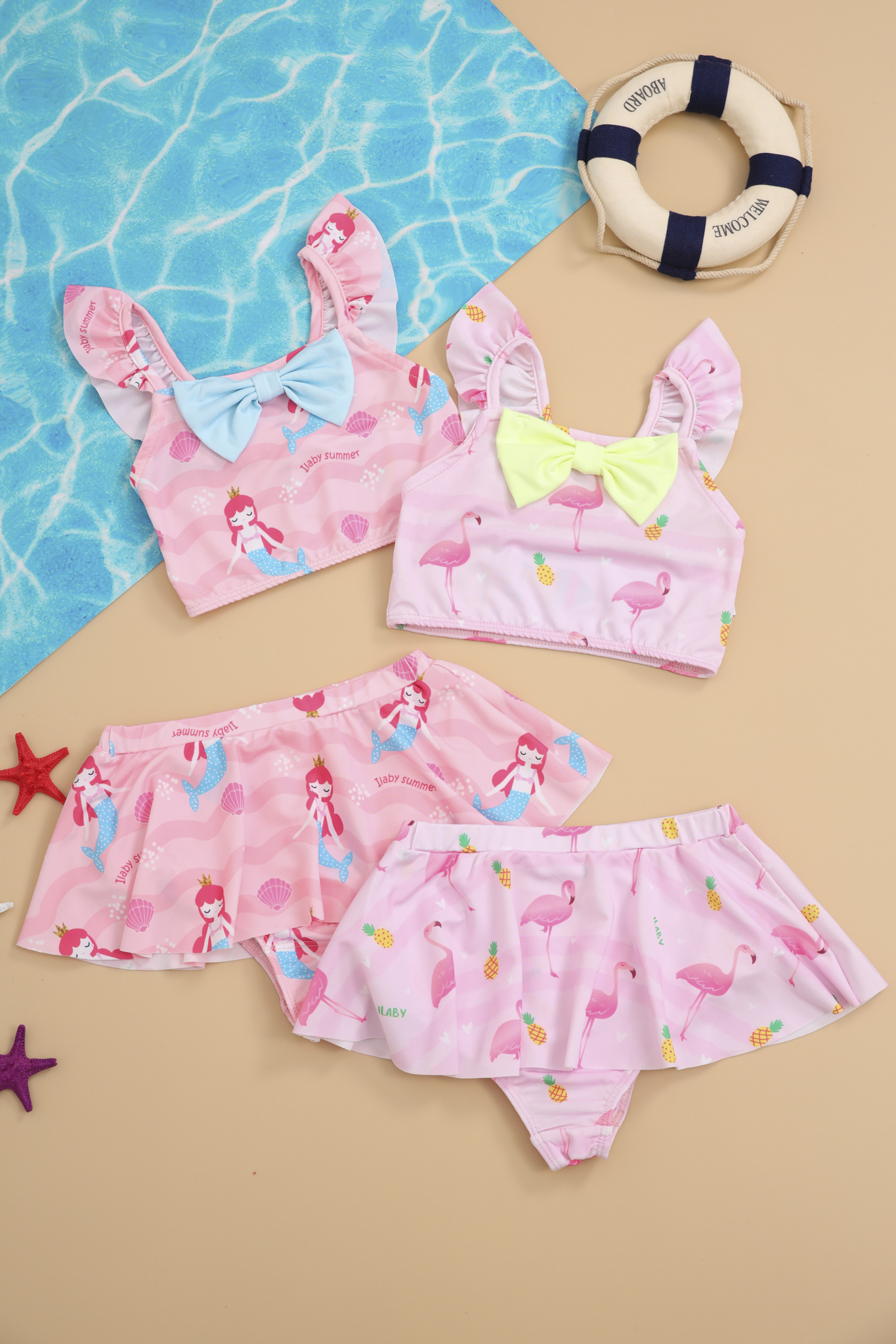 Bộ bơi áo ngắn croptop đính nơ_thumbnail_1