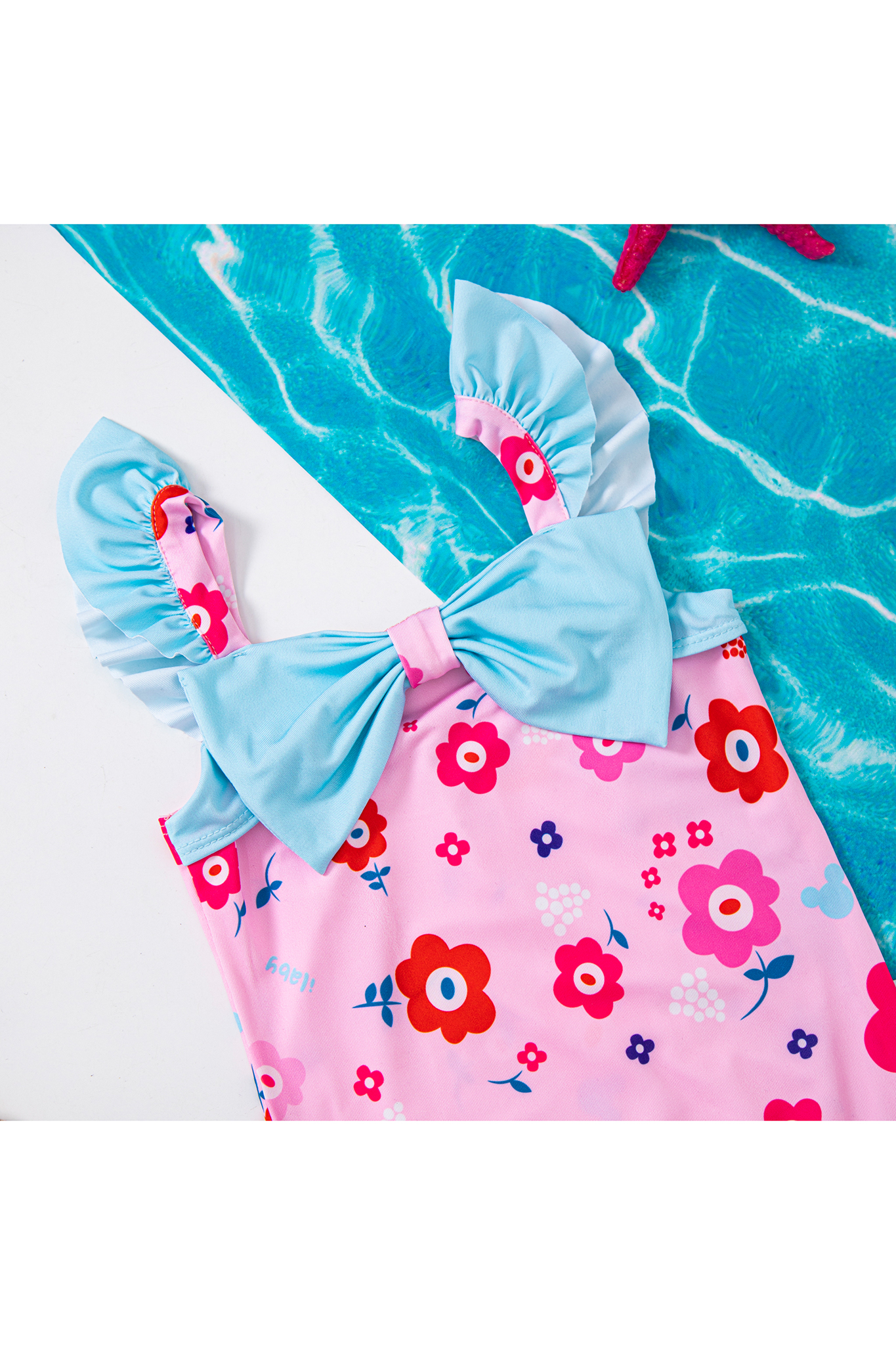 Bikini liền hoa tiết phối nơ ngực_thumbnail_3