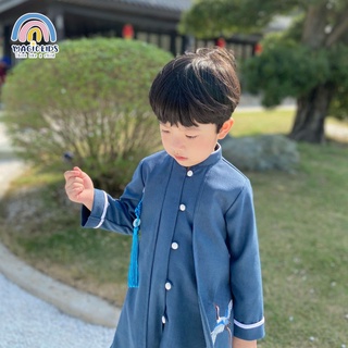 Áo dài Tết cho bé trai mẫu mới 2024 dáng cách tân cổ tàu thêu hạc size lớn từ 12-34kg Magickids Quần áo trẻ em AO21023_thumbnail_2