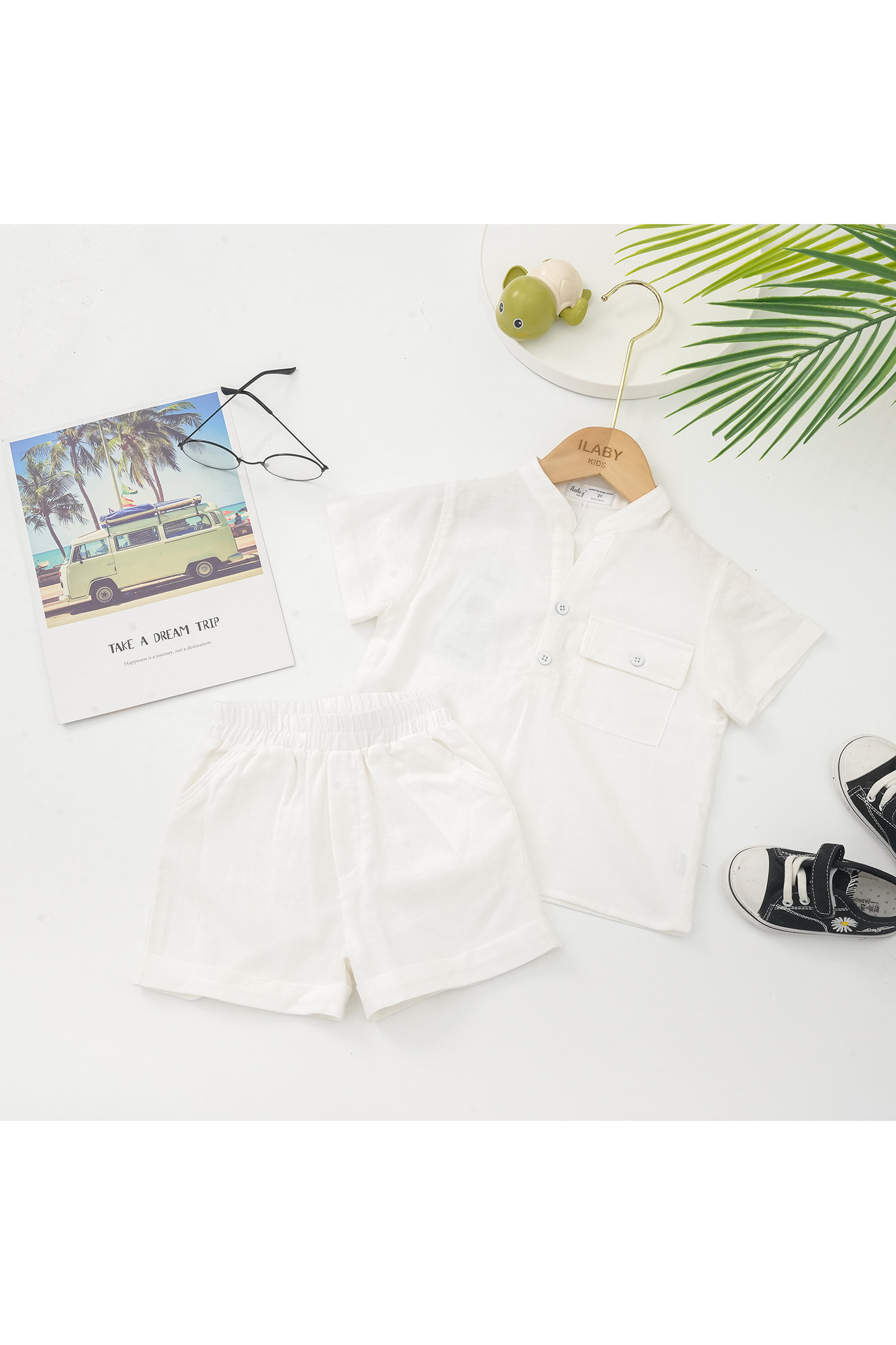 Bộ bé trai cổ trụ mở V, quần lật gấu_thumbnail_5