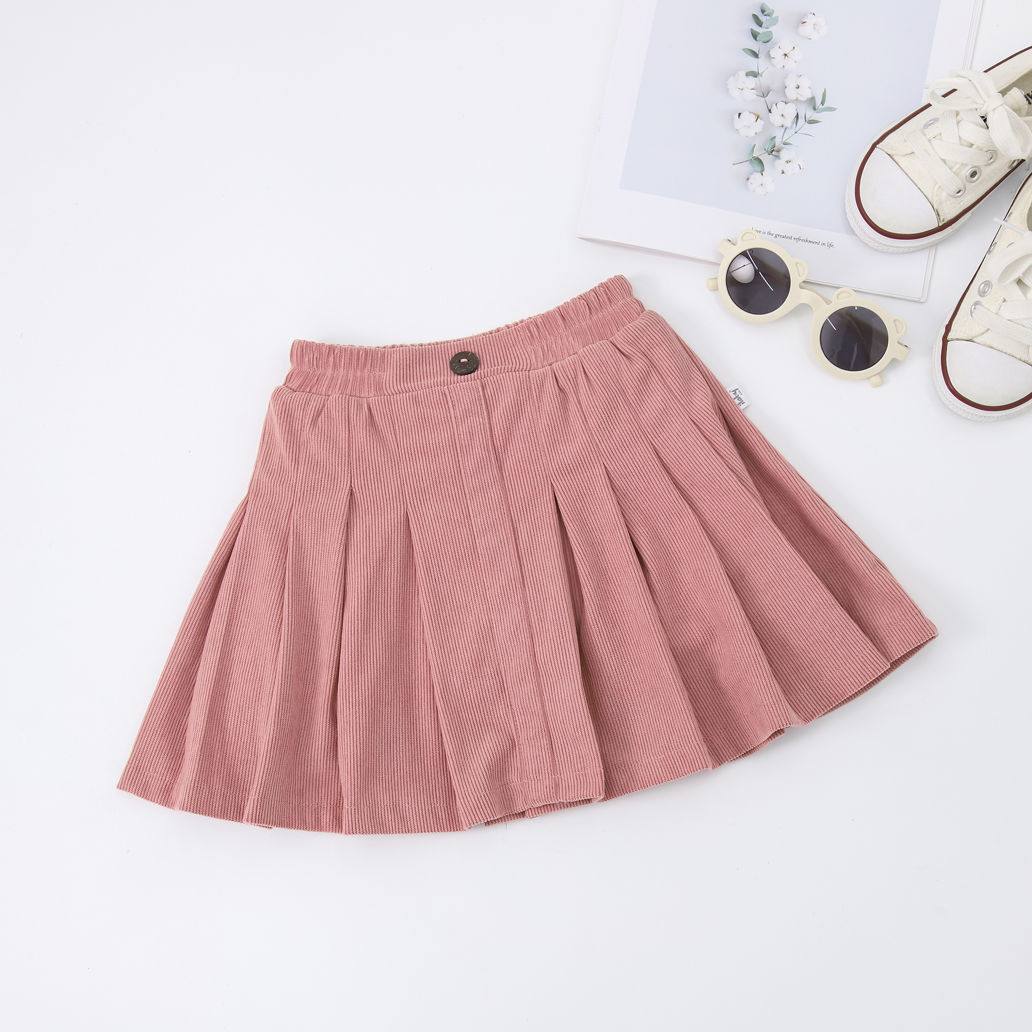 Chân váy nhung tăm xếp ly màu hồng_thumbnail_2